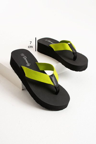 Bermody Kaila Toc cu pană cu platformă pentru femei, 7 cm, țesătură, papuci d...