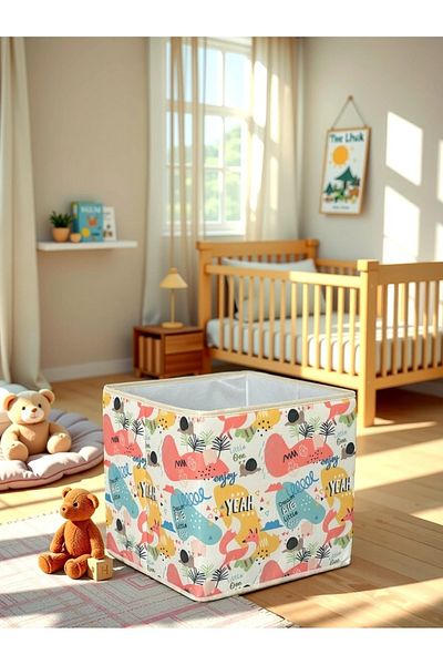 PRENDİ HOME Snail Patterned Lidless Multi-Purpose Organizer Toy Storage Box 30X30X30