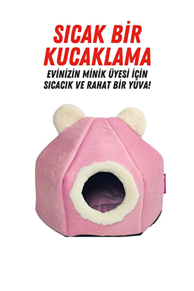 XPERMATE Kedi Evi, Kedi Yuvası, Kedi Yatağı Taşınabilir Pembe