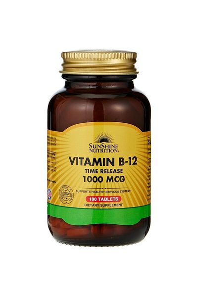 Sunshine Nutrition التغذية فيتامين ب 12 بطيء الإطلاق 1000 ميكروجرام - 100 كبسولة