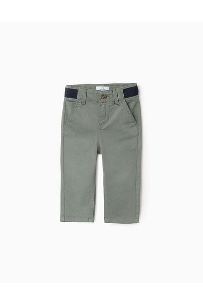 Ziddy Chino Twill Trousers for Baby Boys 'Slim', Green/Dark Blue