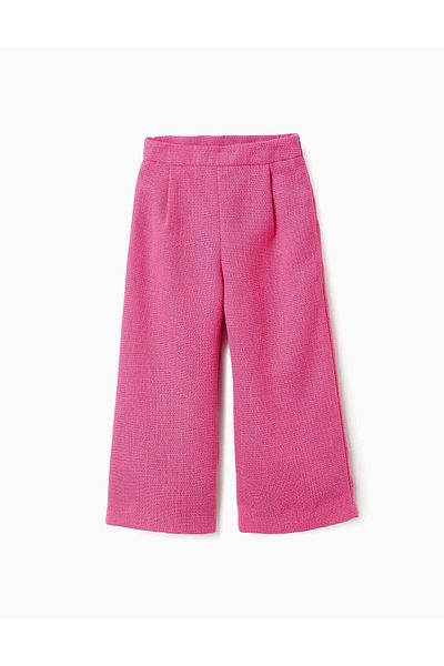 Ziddy Tweed Trousers for Girls 'Wide Leg', Pink