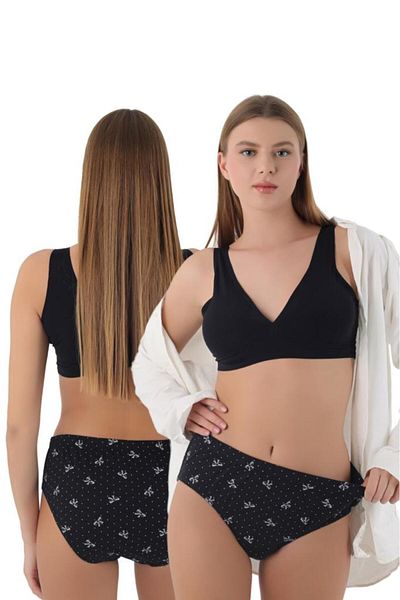 CENNETOĞLU Chiloți cu talie înaltă din bumbac 100% cu model cu fundă – Eleganță și naturalitate!