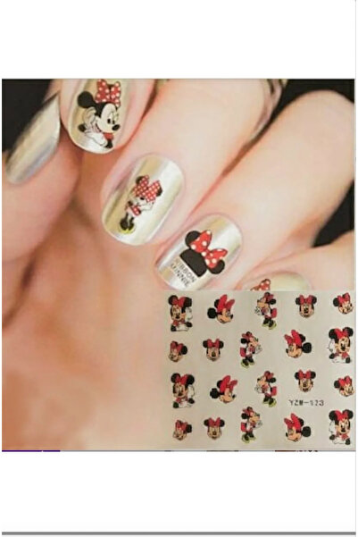 Mickey Mouse Mini Mouse Tırnak Dövmesi Tırnak Çıkartma