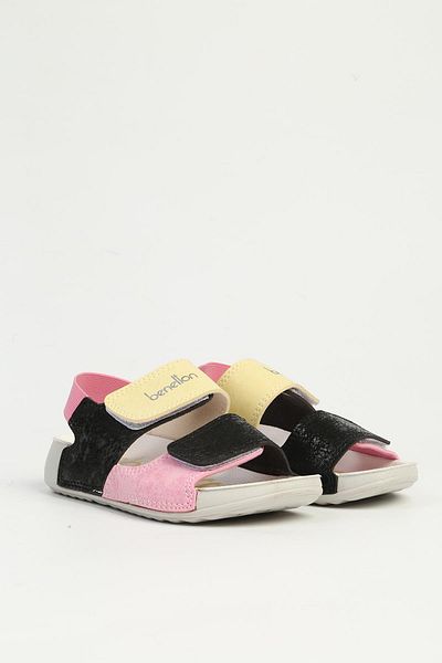 Benetton Yellow Black Kids Sandals Bn-1422