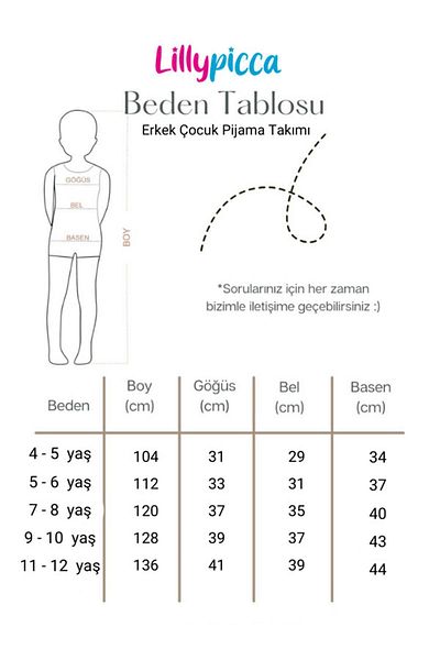 LİLLYPİCCA Set de pijamale cu mânecă lungă cu modele de personaje pentru băiat