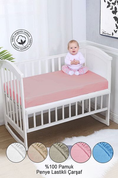 Vionel Home 100% قطن ممشط، ملاءة سرير أطفال مرنة، قطن عضوي، جانب الأم، ملاءة سرير بارك
