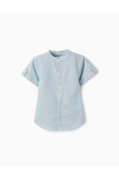 Ziddy Short Sleeve Oxford Shirt for Baby Boys, Blue