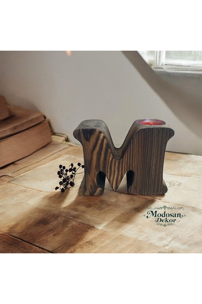 Ahşap HARF MUMLUK M HARFİ
