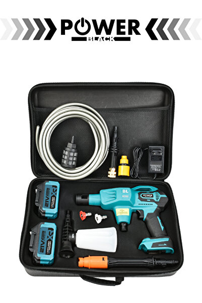 POWER BLACK Kömürsüz Şarjlı Oto Yıkama Makinesi Çift Akülü Bahçe Yıkama Makinasi