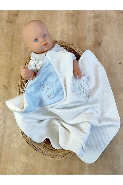 Tomuycuk بطانية أطفال أولادي مطرزة 100% قطن وفيل - عربة أطفال موسمية وغطاء عربة أطفال