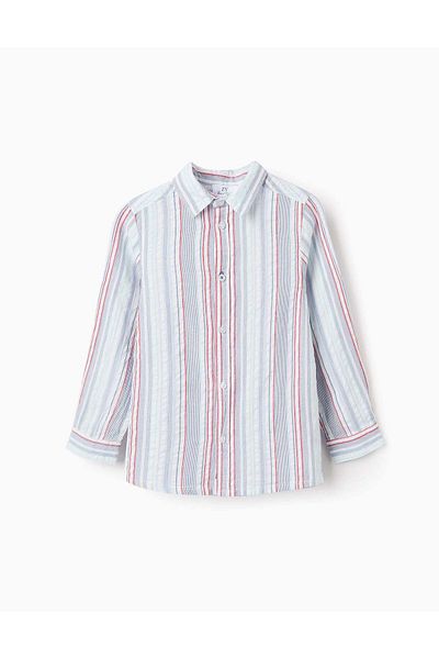 Ziddy Cotton Striped Shirt for Boys, Multicolour