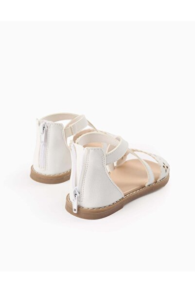 Ziddy Sandals with Perforations for Girls, White