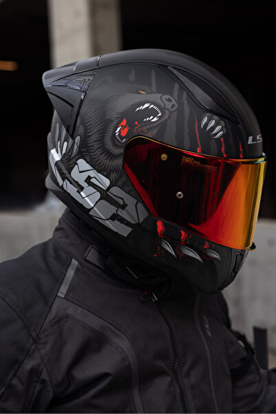 LS2 RAPID 2 RACE CLAWN MAT SİYAH-GRİ-KIRMIZI KASK