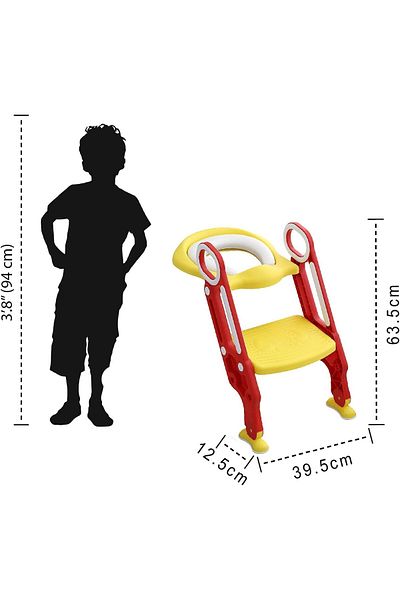 Yelajoy Kid Potty Training Toilet Seat,with Step Stool Ladder and Soft Padded,Safe Handles and Non-Slip Step