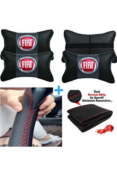 AYAZGRUP Fiat Linea Uyumlu Dikmeli Direksiyon Kılıfı + 2'Li Lüks Oto Boyun Ya...