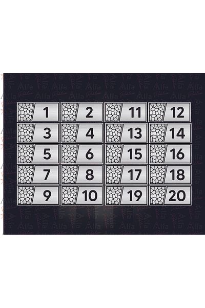 ALFA REKLAM AJANSI Hotel Door Table Apartment Door Silver Color Number 1 to 20 Ye