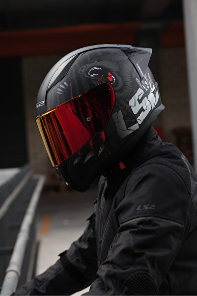 LS2 RAPID 2 RACE CLAWN MAT SİYAH-GRİ-KIRMIZI KASK