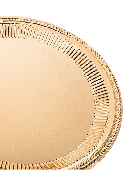 AKDC Round Tray L Gold 35Cm X 35Cm X 2Cm Golden