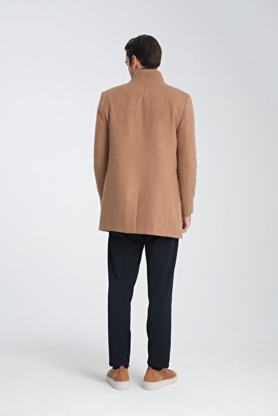 Frappoli Ανδρικό παλτό με ραμμένο γιακά με κανονική εφαρμογή