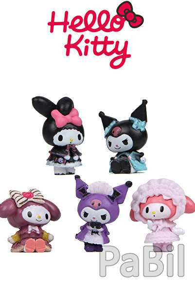 PaBil Hello Kitty Ve Arkadaşları Kuromi Hediyelik Oyuncak Figür Pasta Süsü 5 ...