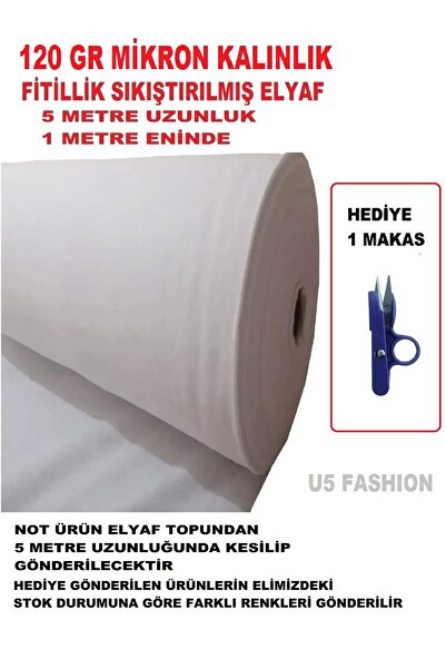 U5 FASHION Elyaf 5 Metre Boyu 1 Metre Eni Fitillik Elyaf Kırkyama Patchwork Elyafı Sıkıştırılmış Elyaf 120gr
