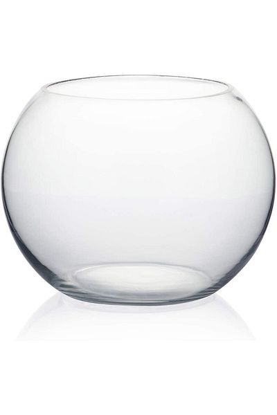 AKDC 8-Inch Clear Bubble Bowl Glass Vase, Transparent Planter, Fish Bowl for Home Décor, 1 Piece