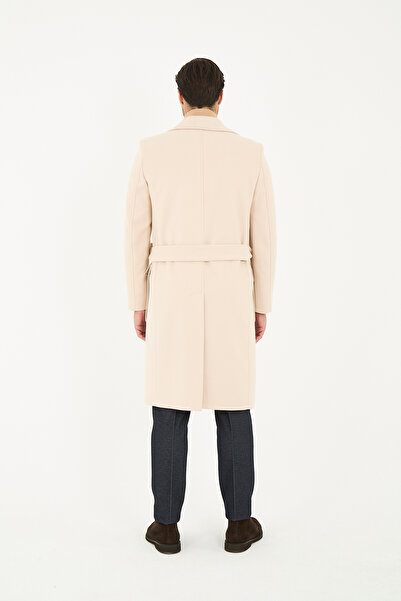 Frappoli Ανδρικό παλτό με κασμίρ με μακριά ζώνη