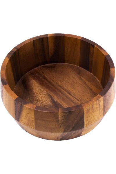Billi Acacia Round Serving Bowl For Fruits Or Salads, Large Single Bowl, Dia 24 X 10H cm.