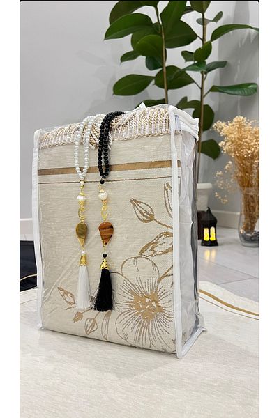 EMKSHOP Hearted Double Prayer Rug Set with Sık Special Woven Double Prayer Rug