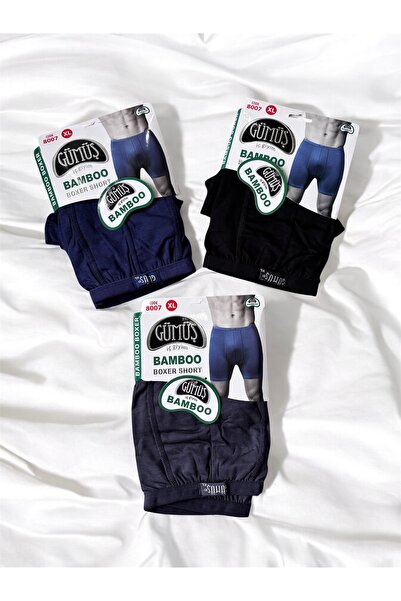GÜMÜŞ 3 Lü Gümüş Bambu Erkek Boxer