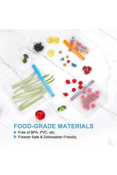 COOYA Reusable Food Storage Bags, 12 Pack BPA-Free Freezer Bags (Colorful)