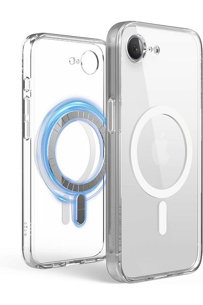 Elago غطاء مغناطيسي هجين لهاتف iPhone 16E (2025) متوافق مع MagSafe - أبيض شفاف