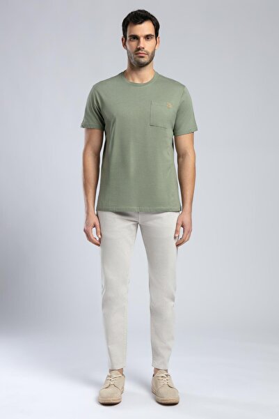 Lee Cooper Vincent Men's 100% Cotton O-Neck T-Shirt Khaki
