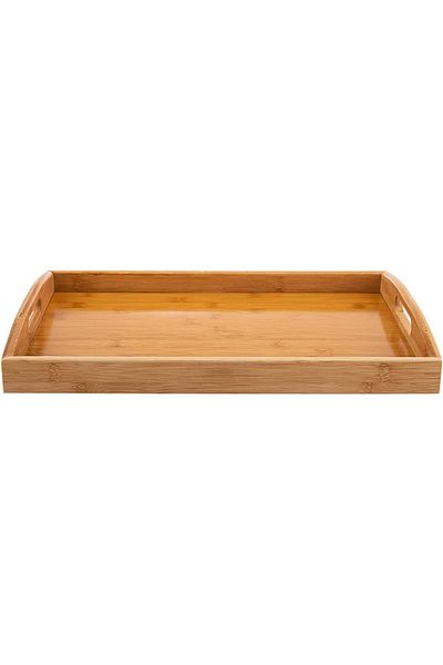 AKDC Medium Sized Bamboo Tray- Brown Shade, Strong Serving Tray