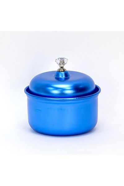 Winds Trading 12x9cm Decorative Aluminum Sugar Bowl – Crystal Lid, for Candy, Dry Fruits