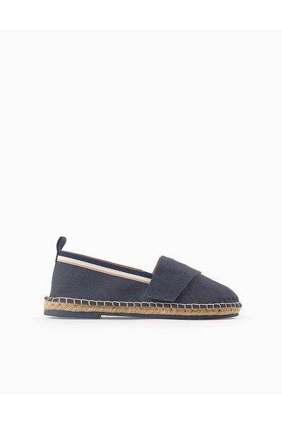 Ziddy Linen Espadrilles with Jute for Boys, Dark Blue