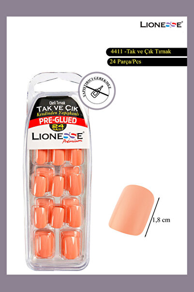Lionesse Tak & Çık Tırnak 4411 - Kendinden Yapışkanlı , Ojeli , 24'lü , Yapış...