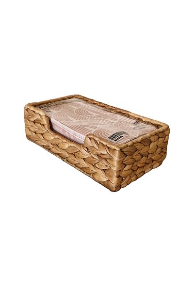 IKEA Θήκη για χαρτοπετσέτα CISSAN, 22x13 cm και χαρτοπετσέτα με σχέδιο SLÖJSTJÄRT, ροζ-λευκό, 38x38 cm, 30 τμχ