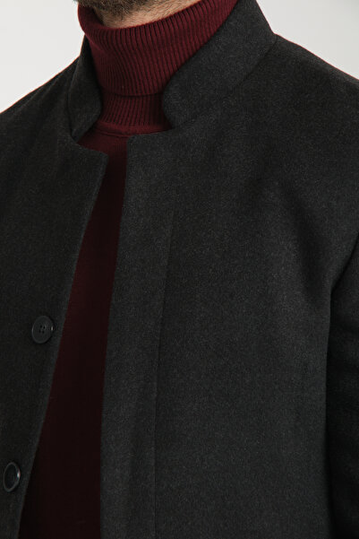 Frappoli Απλό ανδρικό παλτό με κασμίρ με κανονική εφαρμογή