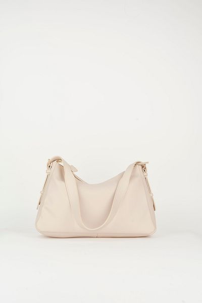 Vivaq Women's Cream Baguette Design Strap Lined Faux Leather Zipper Closure Hand and Shoulder Bag