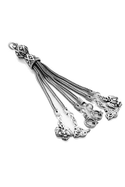 Tesbihane Айїлдиз-двоголовий орел-тугра Дизайн 6-ти батогів 925 проба срібла Плющ