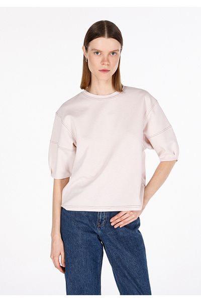 Colin's Tricou cu mânecă scurtă, bej, cu gât rotund, cu croială normală