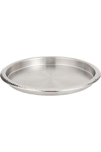 Kedge Stainless Steel With Hammered Finish Border Tray, 35.5 Cm Size, Silver