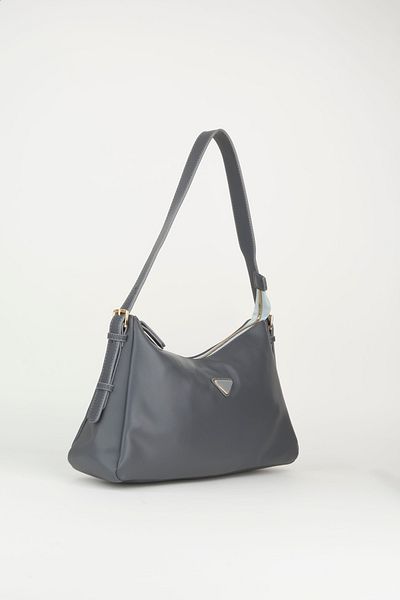 Vivaq Women's Gray Baguette Design Strap Lined Faux Leather Zipper Closure Hand and Shoulder Bag