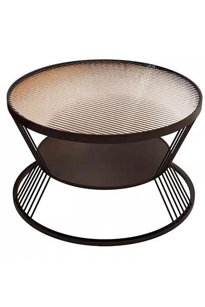 sharpdo Cream Style Home Living Room Changhong Glass Round Tea Table Coffee Table