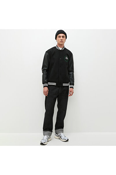 Only & Sons Only&Sons Jason Varsity Men's Black Judge Collar Jacket