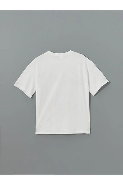 LC Waikiki LCW Kids White Crewneck Fete Copii Pijamale Top