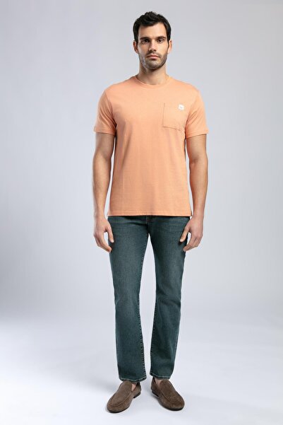 Lee Cooper Vincent Erkek %100 Pamuk O Yaka T-Shirt Somon
