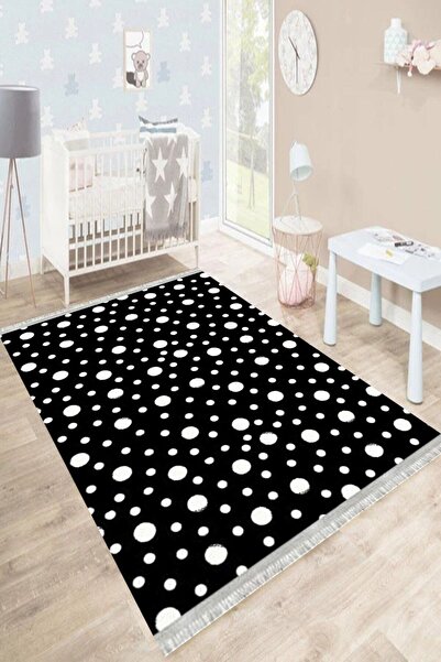 Motto Rug Store Dijital Baskı Kaymaz Taban Dekoratif Makinede Yıkanabilir Lek...